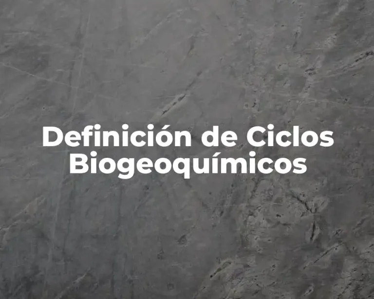 Definición de Ciclos Biogeoquímicos