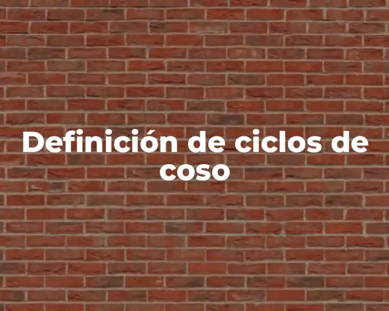 Definición de ciclos de coso