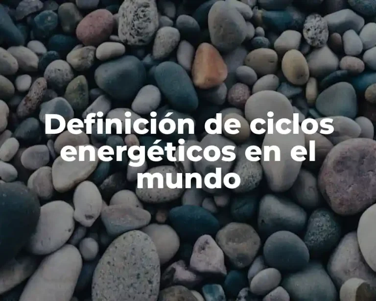 Definición de ciclos energéticos en el mundo