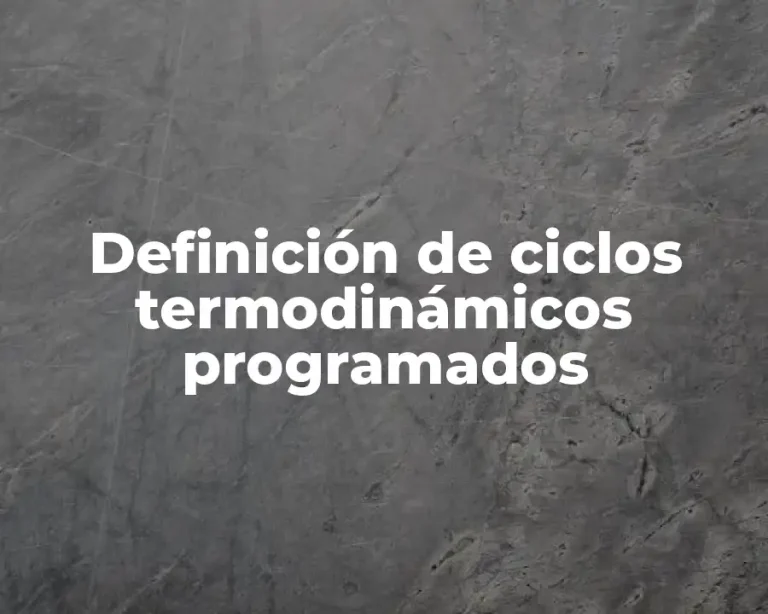 Definición de ciclos termodinámicos programados