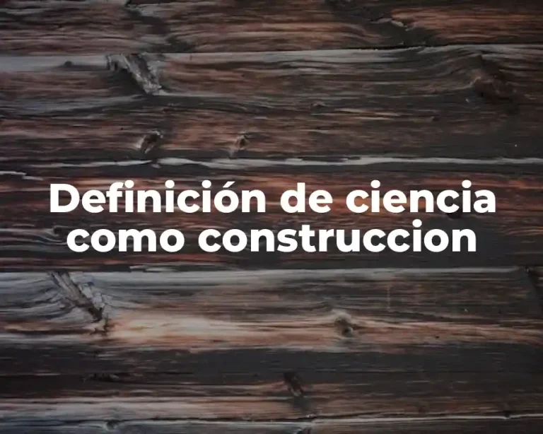Definición de ciencia como construccion