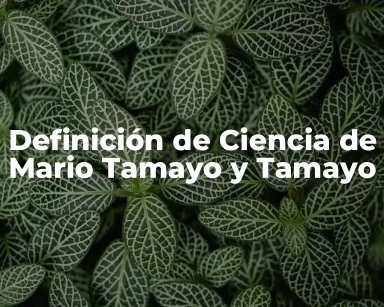 Definición de Ciencia de Mario Tamayo y Tamayo