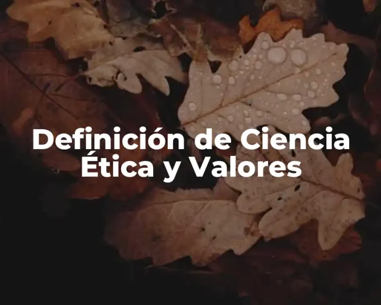 Definición de Ciencia Ética y Valores