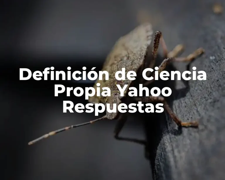 Definición de Ciencia Propia Yahoo Respuestas
