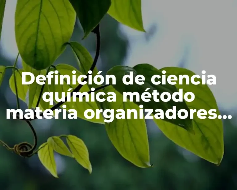 Definición de ciencia química método materia organizadores graficos