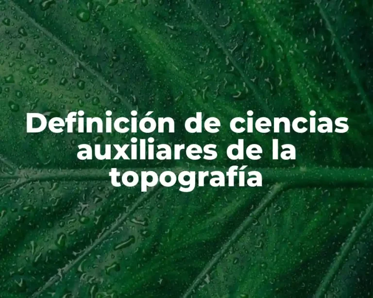 Definición de ciencias auxiliares de la topografía