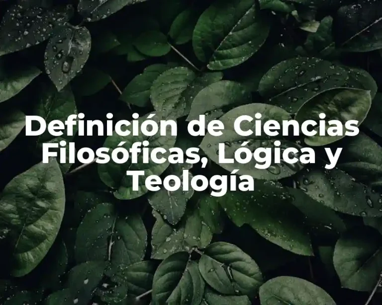 Definición de Ciencias Filosóficas, Lógica y Teología