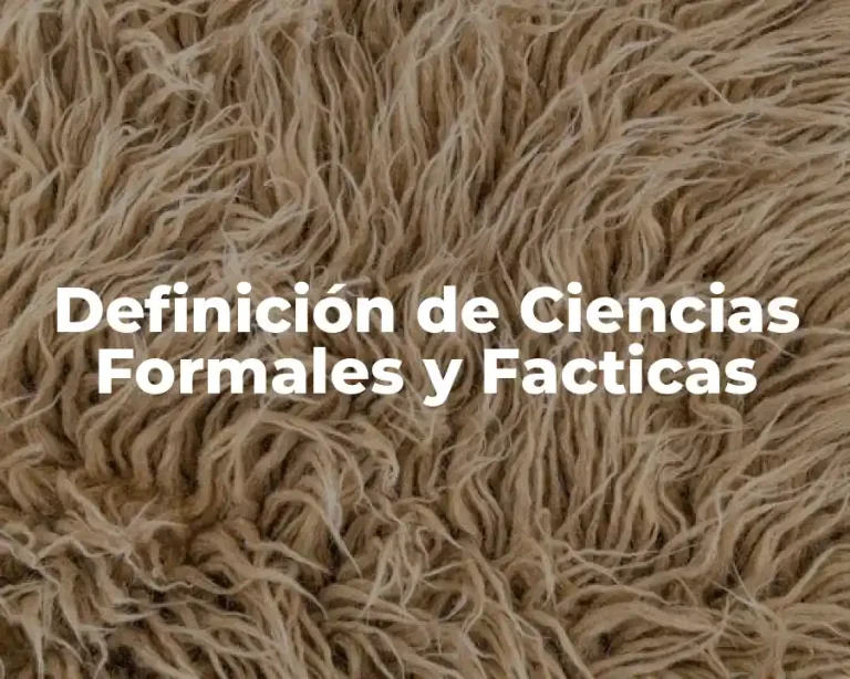 Definición de Ciencias Formales y Facticas