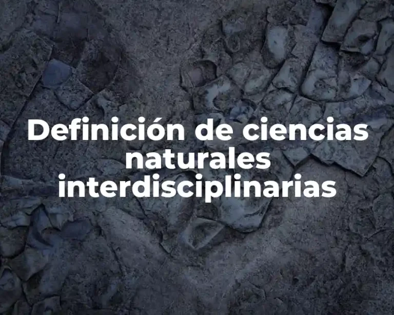 Definición de ciencias naturales interdisciplinarias