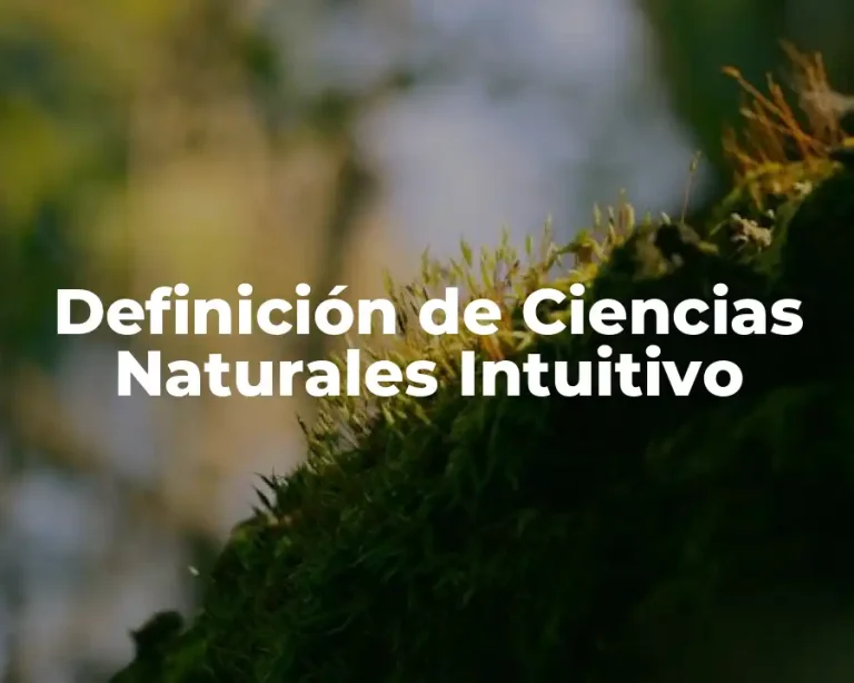 Definición de Ciencias Naturales Intuitivo