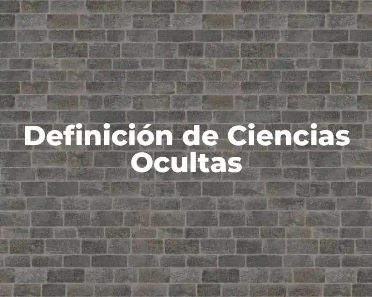 Definición de Ciencias Ocultas