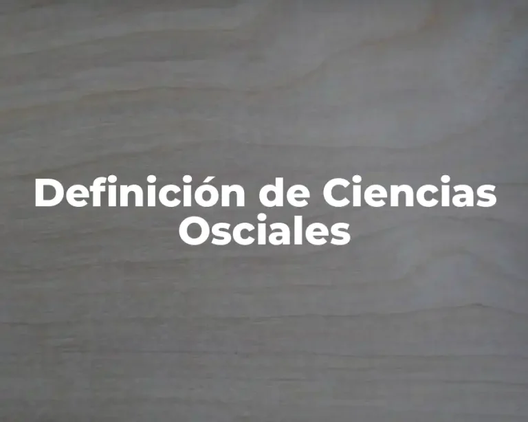 Definición de Ciencias Osciales