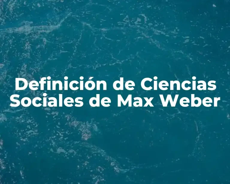 Definición de Ciencias Sociales de Max Weber