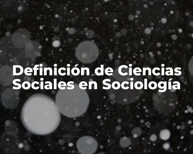 Definición de Ciencias Sociales en Sociología
