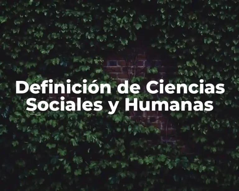 Definición de Ciencias Sociales y Humanas