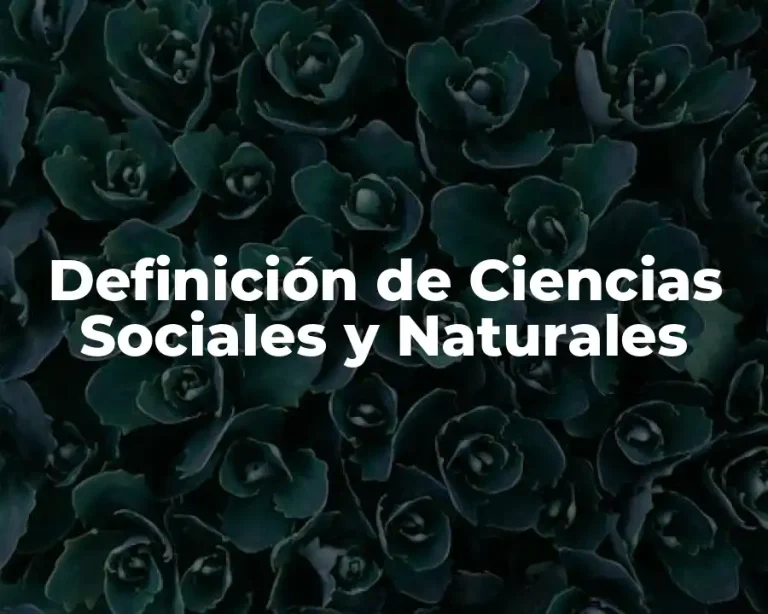 Definición de Ciencias Sociales y Naturales