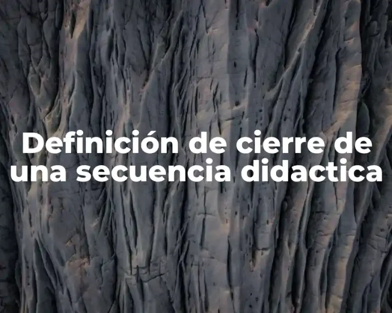 Definición de cierre de una secuencia didactica