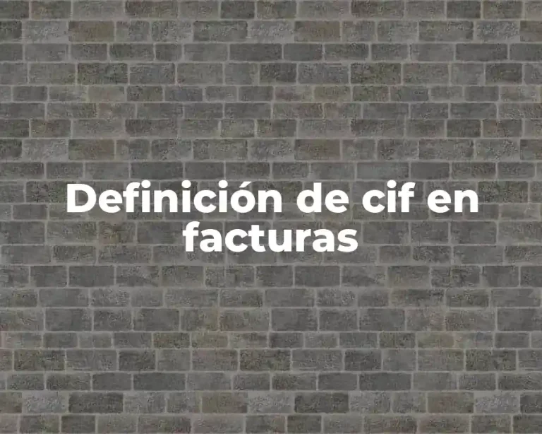 Definición de cif en facturas