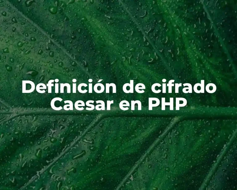 Definición de cifrado Caesar en PHP