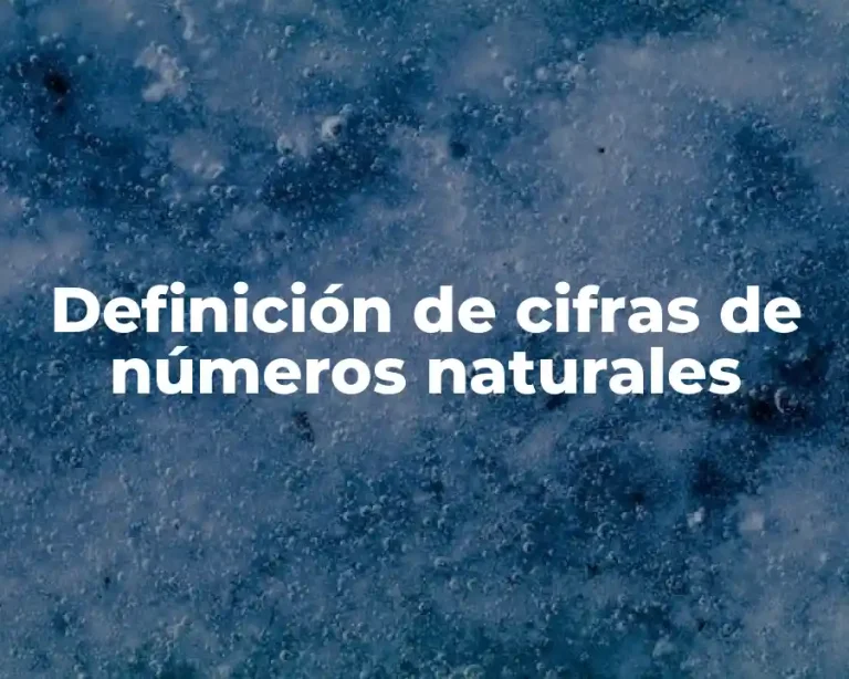 Definición de cifras de números naturales
