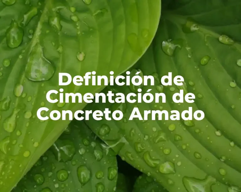 Definición de Cimentación de Concreto Armado