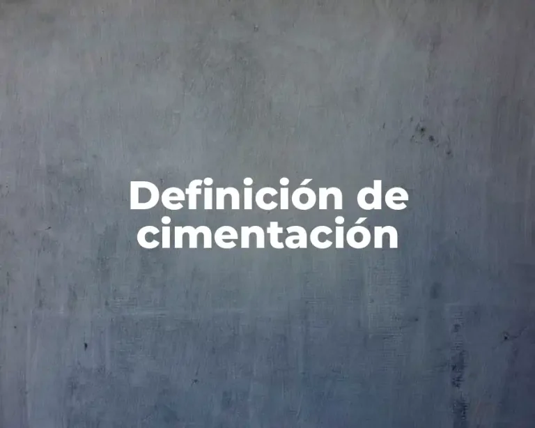 Definición de cimentación
