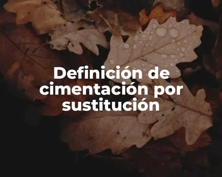 Definición de cimentación por sustitución