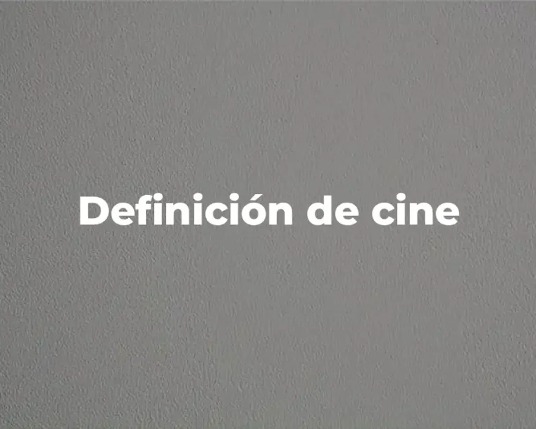 Definición de cine