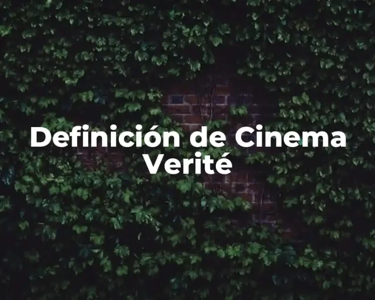 Definición de Cinema Verité