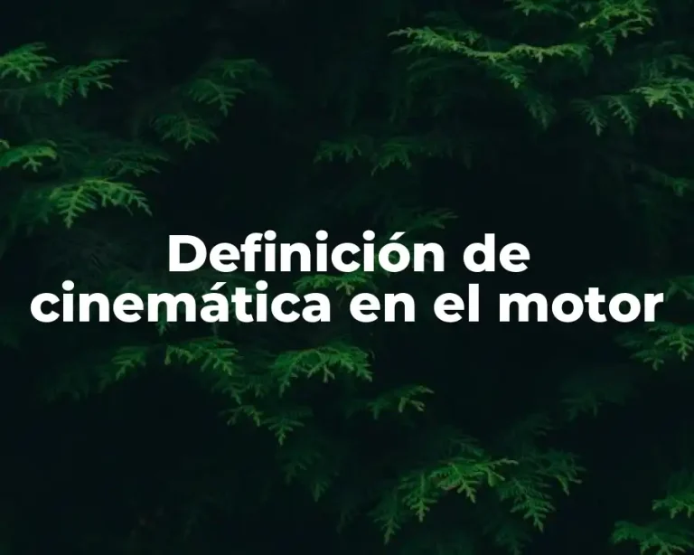 Definición de cinemática en el motor
