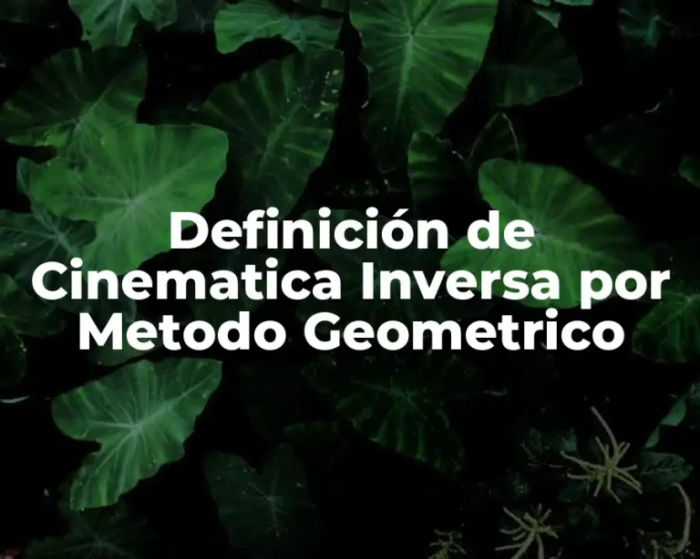 Definición de Cinematica Inversa por Metodo Geometrico