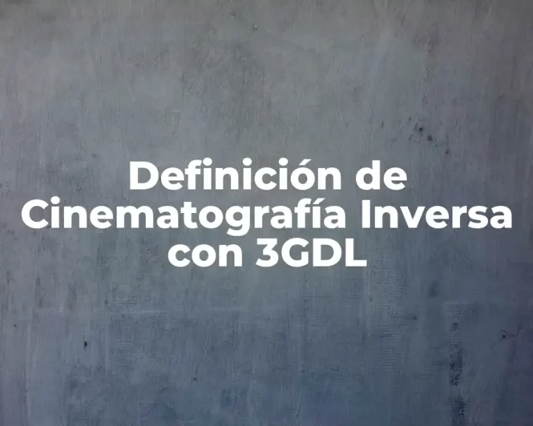 Definición de Cinematografía Inversa con 3GDL