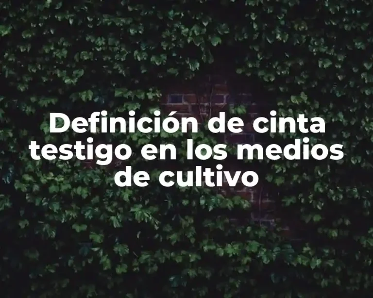 Definición de cinta testigo en los medios de cultivo