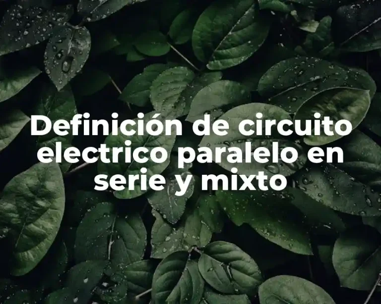Definición de circuito electrico paralelo en serie y mixto
