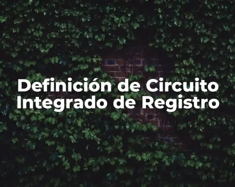 Definición de Circuito Integrado de Registro
