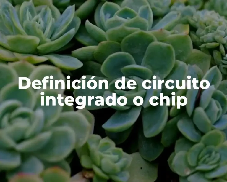 Definición de circuito integrado o chip