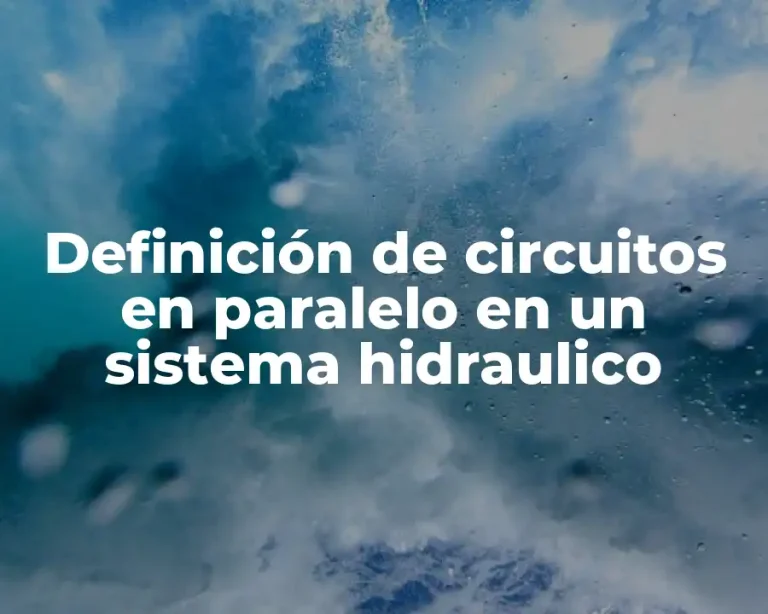 Definición de circuitos en paralelo en un sistema hidraulico