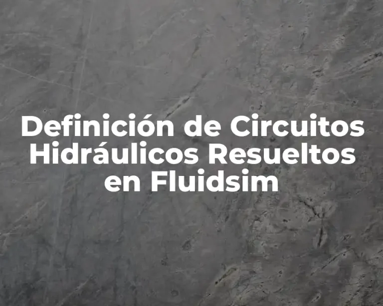 Definición de Circuitos Hidráulicos Resueltos en Fluidsim