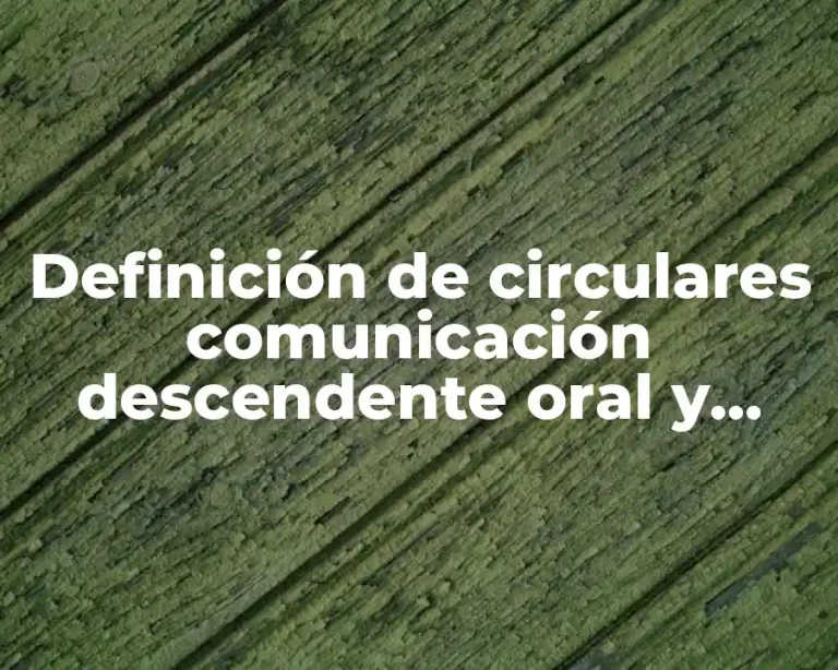 Definición de circulares comunicación descendente oral y escrita