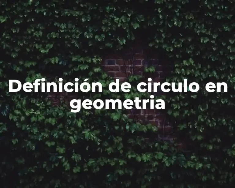 Definición de circulo en geometria