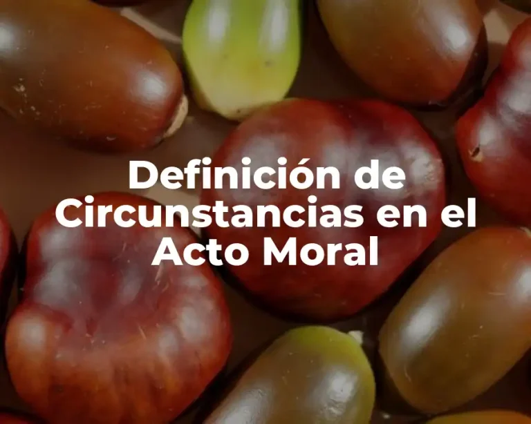 Definición de Circunstancias en el Acto Moral
