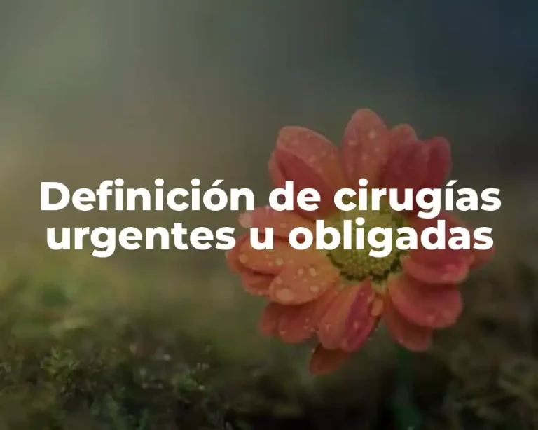 Definición de cirugías urgentes u obligadas