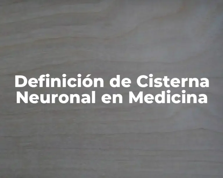 Definición de Cisterna Neuronal en Medicina