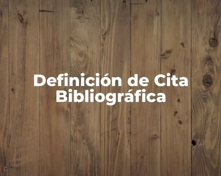 Definición de Cita Bibliográfica