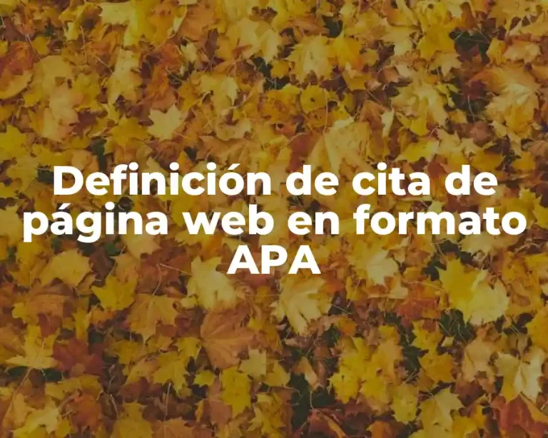 Definición de cita de página web en formato APA