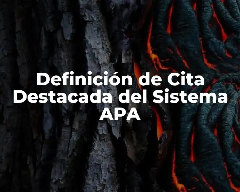 Definición de Cita Destacada del Sistema APA