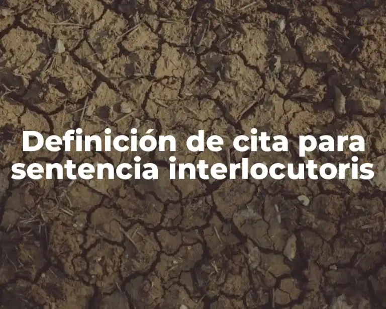 Definición de cita para sentencia interlocutoris