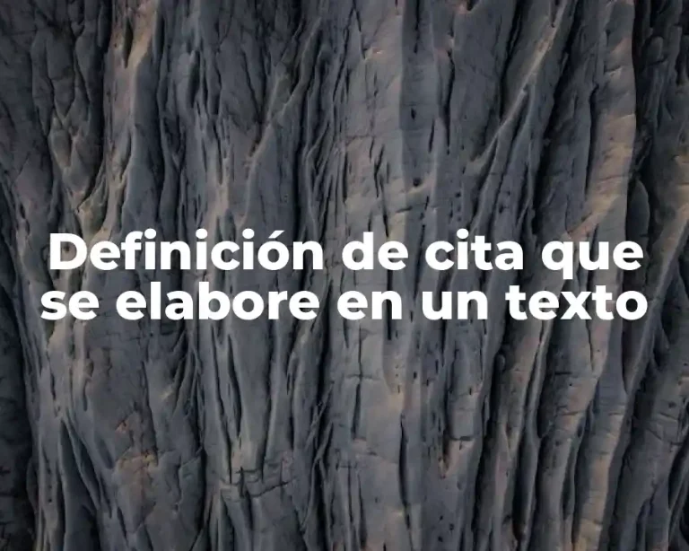 Definición de cita que se elabore en un texto