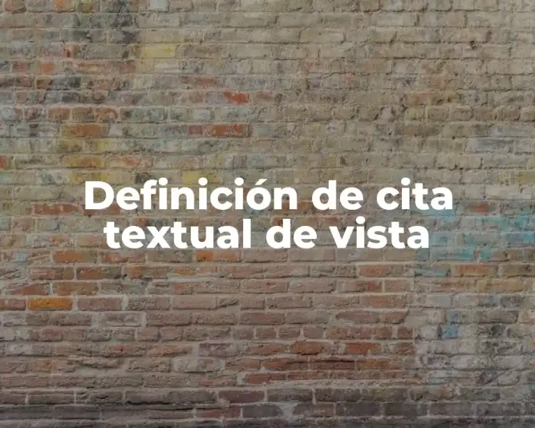 Definición de cita textual de vista