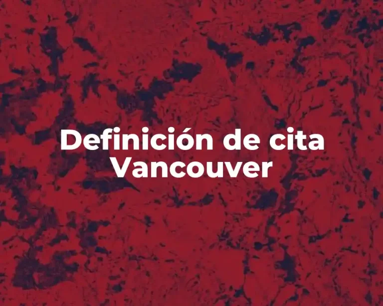 Definición de cita Vancouver